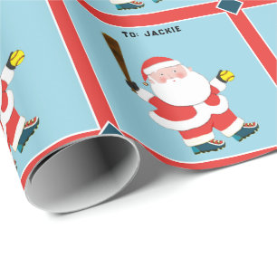 Softball Christmas Gift Wrapping Paper
