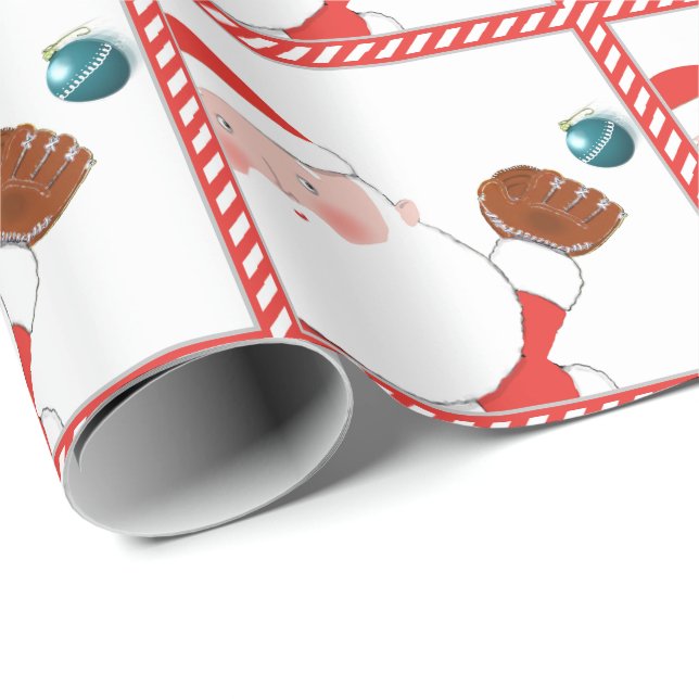 Softball Christmas Gift Wrapping Paper (Roll Corner)