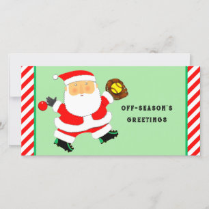 Softball Christmas Holiday Card