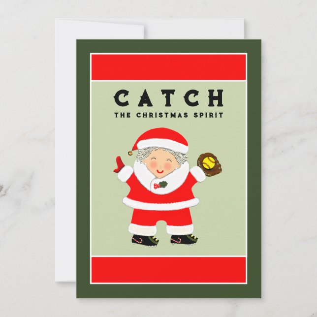 Softball Christmas Holiday Card (Front)