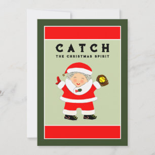 Softball Christmas Holiday Card