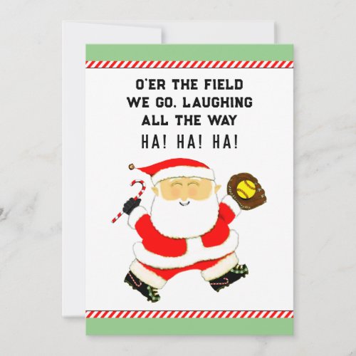 Softball Christmas Holiday Card