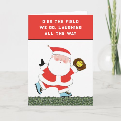 Softball Christmas Holiday Cards