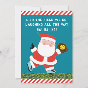 Softball Christmas Holiday Humor Cards
