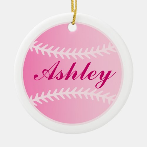 Softball Christmas Ornament