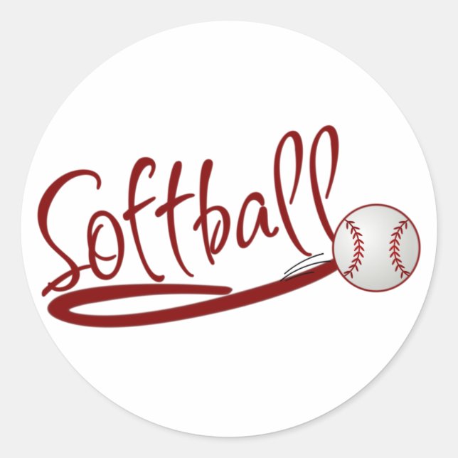 Softball Classic Round Sticker (Front)