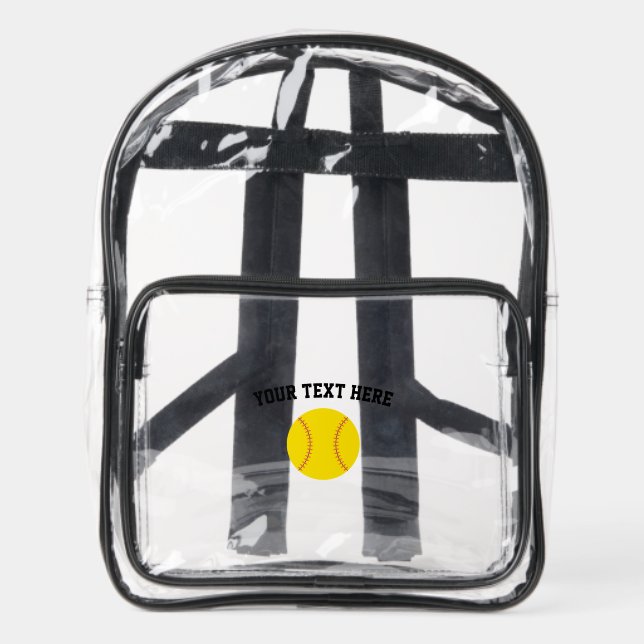 Softball Clear Backpack (Front)