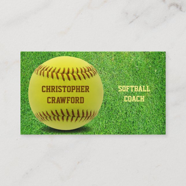 Softball Coach Ball Business Card (Front)