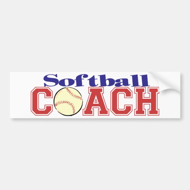 Softball Coach Bumper Sticker (Front)