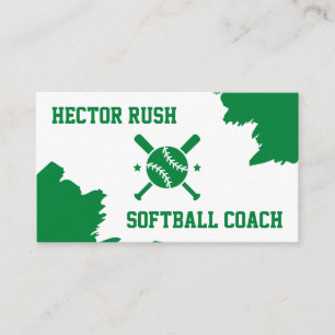 Softball coach business card