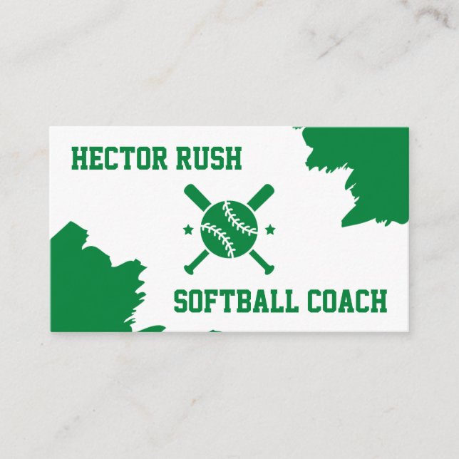 Softball coach  business card (Front)