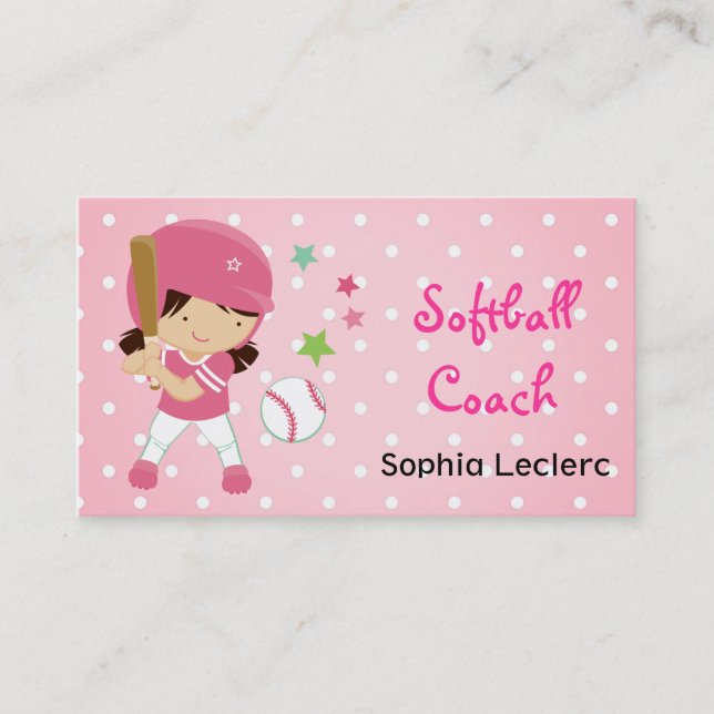 Softball Coach Business Card (Front)