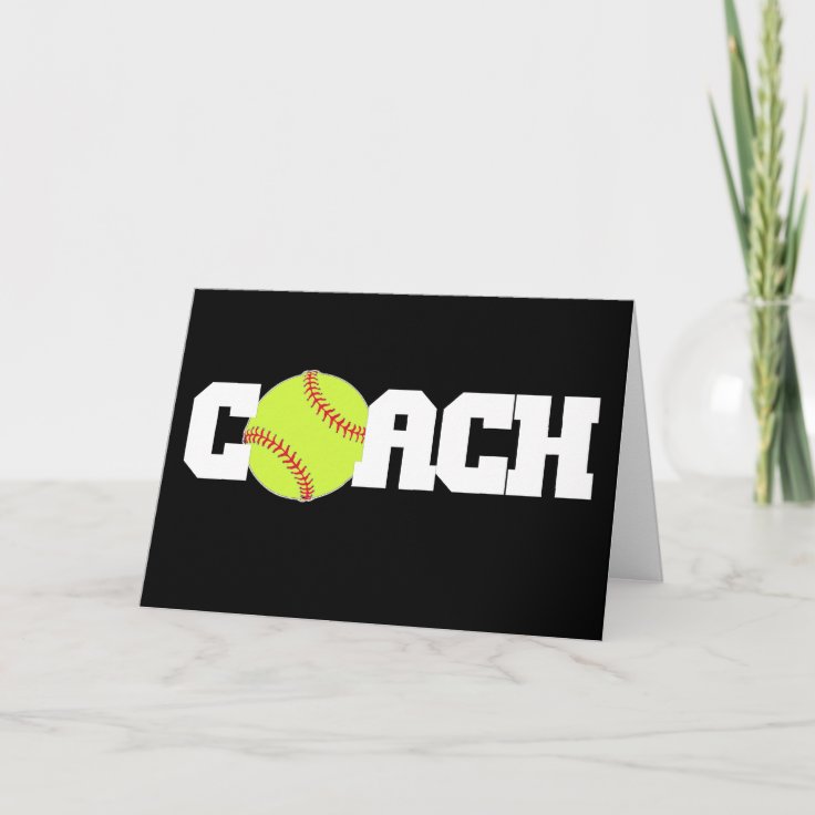 Softball Coach Card | Zazzle