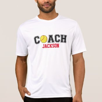 Softball Coach Custom Athletic Tee Thank You Gift by Team_Lawrence at Zazzle