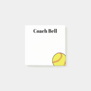 Softball coach custom thank you gift sticky notes! post-it notes