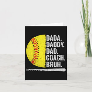 Softball Coach Dad Fathers Day Funny Softball Dads Card