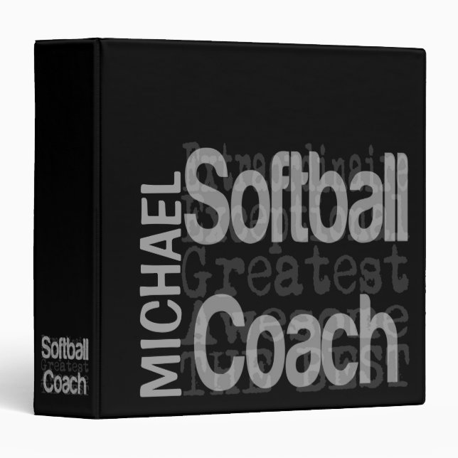 Softball Coach Extraordinaire CUSTOM 3 Ring Binder (Front/Spine)