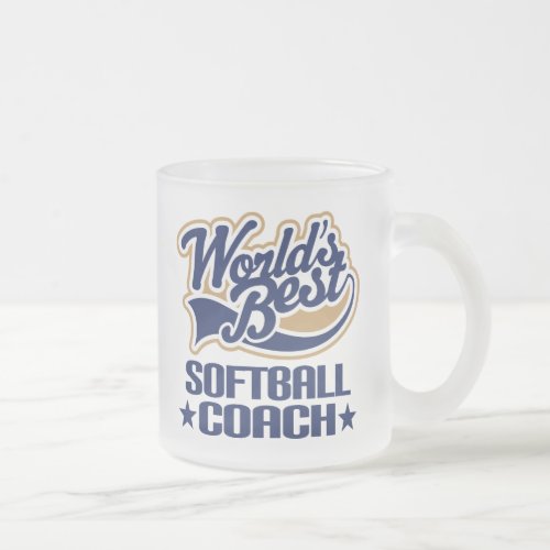 Softball Coach Gift Frosted Glass Coffee Mug