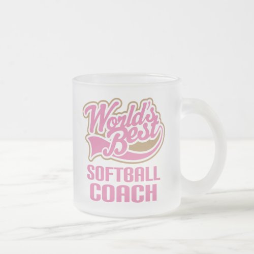 Softball Coach Gift Frosted Glass Coffee Mug