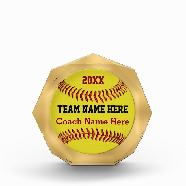 Softball Coach Gifts Award YEAR, TEAM, Coach NAME (Front)