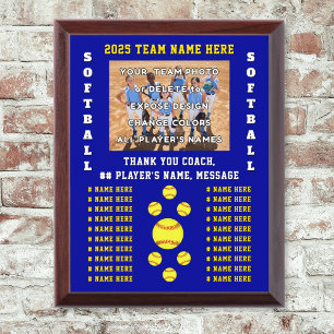 Softball Coach Gifts Ideas, Personalized Softball Award Plaque