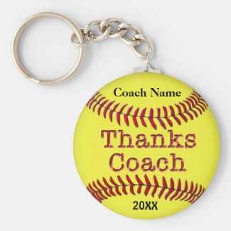 Softball Coach Gifts Ideas with NAME and YEAR Keychains