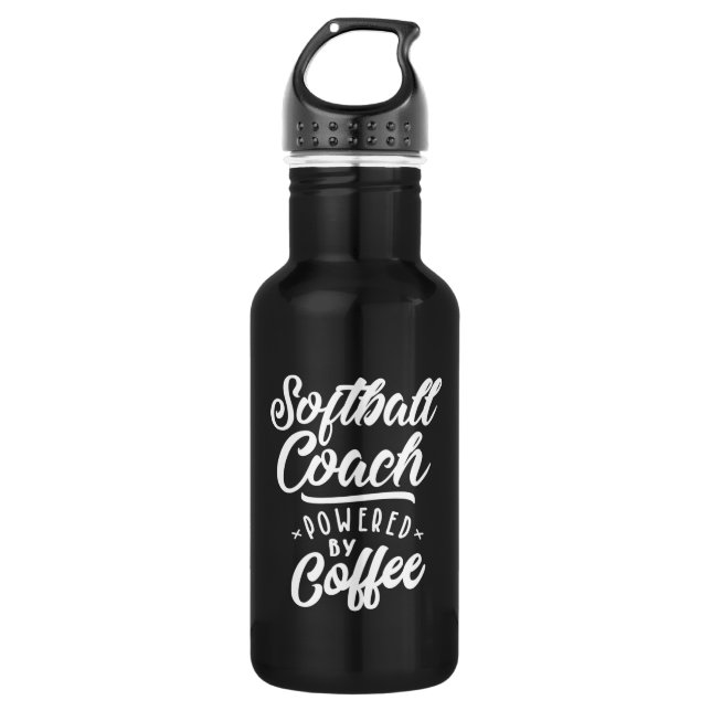 Softball Coach Job Title Gift Stainless Steel Water Bottle (Front)