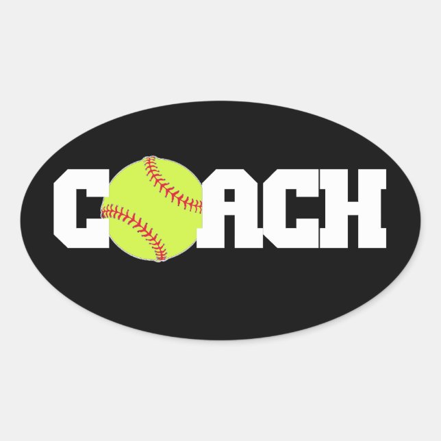 Softball Coach Oval Sticker (Front)