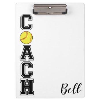 Softball Coach Sports Team Thank You Gift  Clipboard by Team_Lawrence at Zazzle