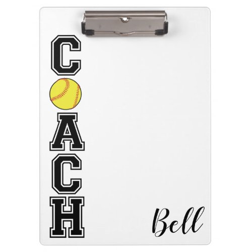 Softball coach sports team thank you gift  clipboard