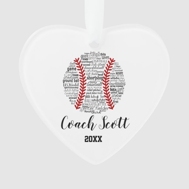 Softball Coach  team gift Christmas ornament (Front)