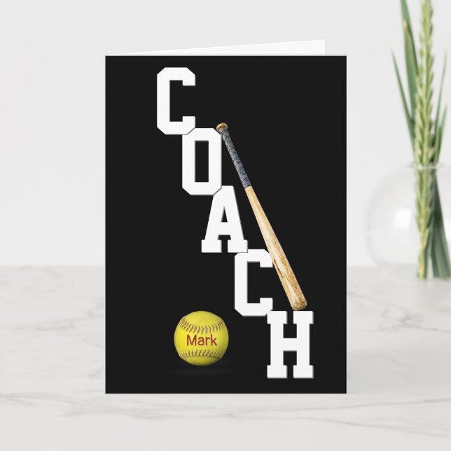 Softball Coach Thank You Card (Front)