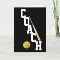 Softball Coach Thank You Card