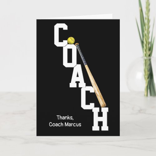 Softball Coach Thank You Card