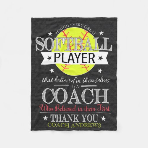 Softball Coach Thank You Gift Blanket