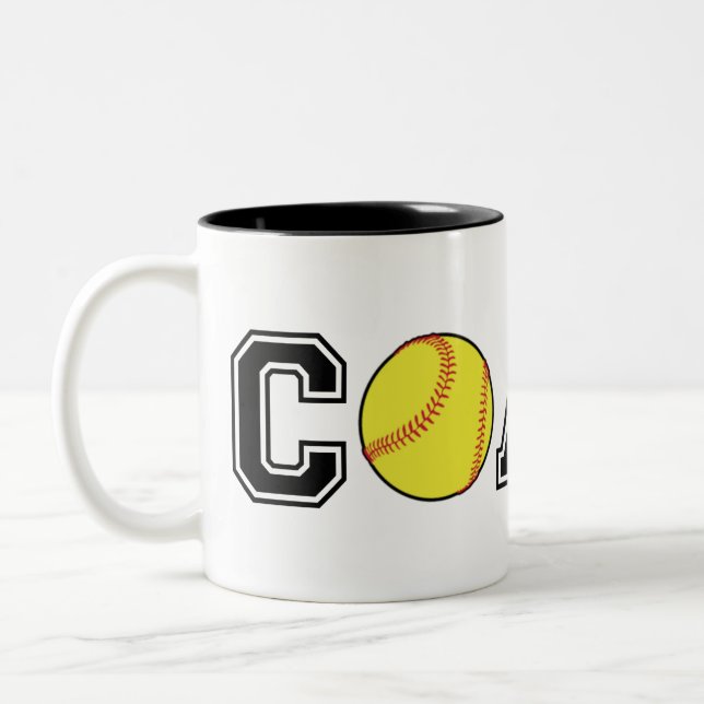 Softball coach thank you gift coffee mug (Left)