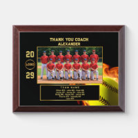 Softball Coach Thank You with Custom Team Photo