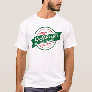 Softball Coach With Name & Number Back Print T-Shirt