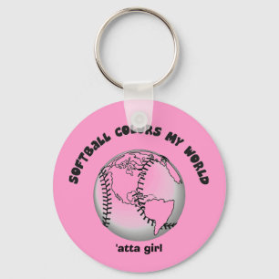 Softball Colors my World Keychain