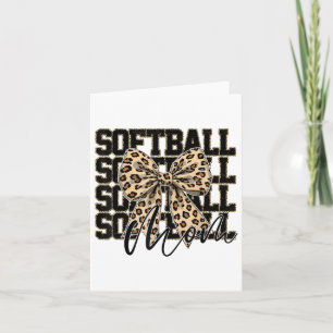 Softball Coquette Bow Softball Mom Game Day Softba Card