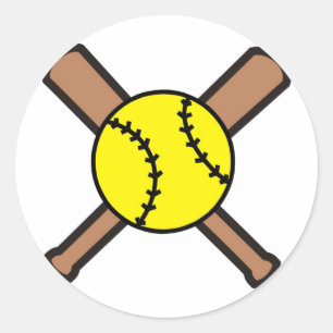 Softball Crossbats Classic Round Sticker