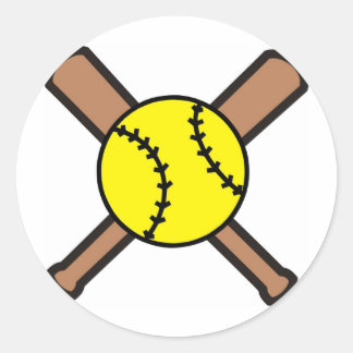 Softball Crossbats Classic Round Sticker