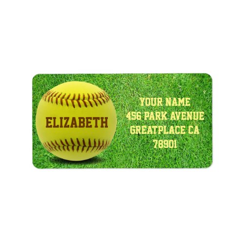 Softball Custom Ball Address Label