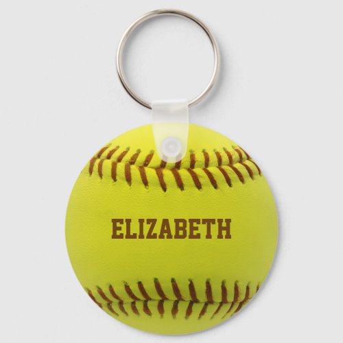 Softball Custom Ball Keychain