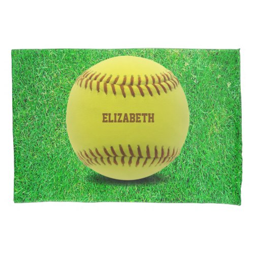 Softball Custom Ball Pillow yellow ball Pillow Case
