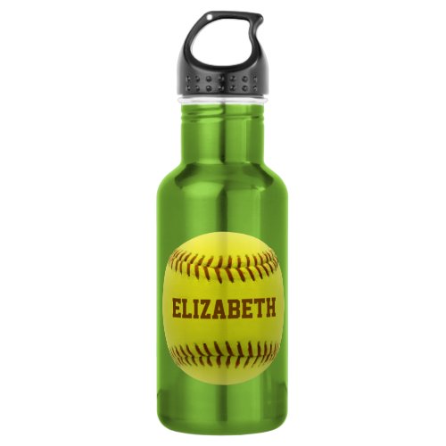 Softball Custom Ball Water Bottle