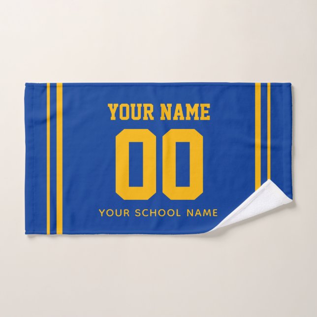 Softball Custom Jersey Number & Name, Team Gift Hand Towel (Hand Towel)