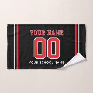 Softball Custom Jersey Number & Name, Team Gift Hand Towel