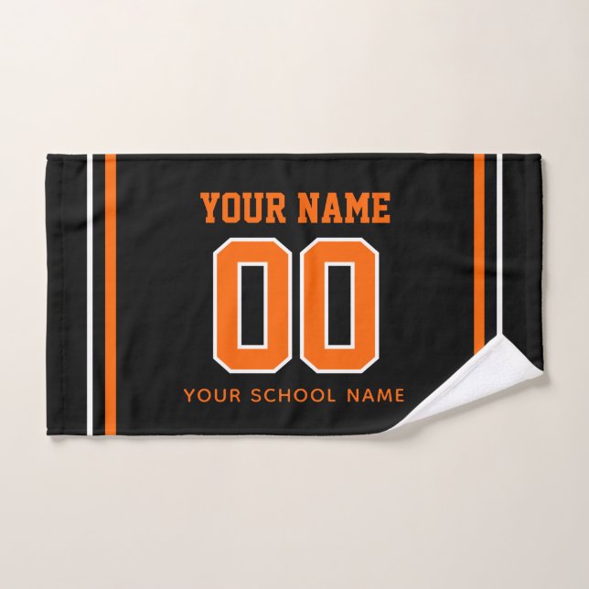 Softball Custom Jersey Number & Name, Team Gift Hand Towel (Hand Towel)