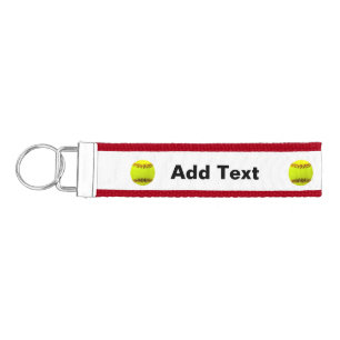 Softball Customize Personalize Wrist Keychain